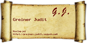 Greiner Judit névjegykártya